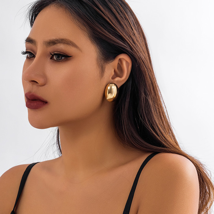 Jewelry Exaggerated Water Drop Flower Punk Metal Earrings Women's Sun Niche Rhinestone Stud Earrings