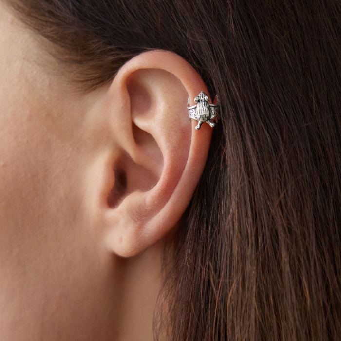 European and American Cross-Border Jewelry Halloween Mini Spliced Skull Ear Cuff Dark Style Personality Spider Ear Clip for Women