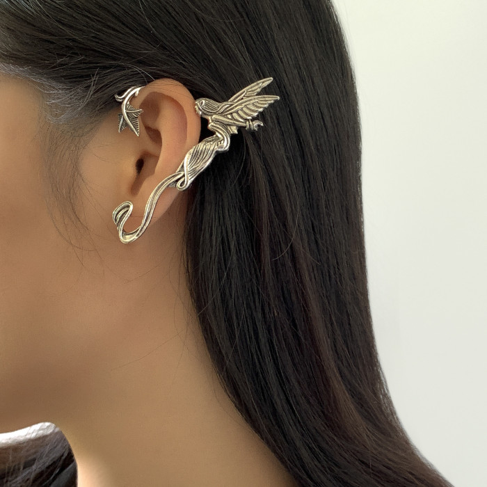 European and American Cross-Border Earrings Design Sense Personality Elf Non-Pierced Ear Cuffs Ear Clips Rhinestone Ear Cuffs Trendy Women