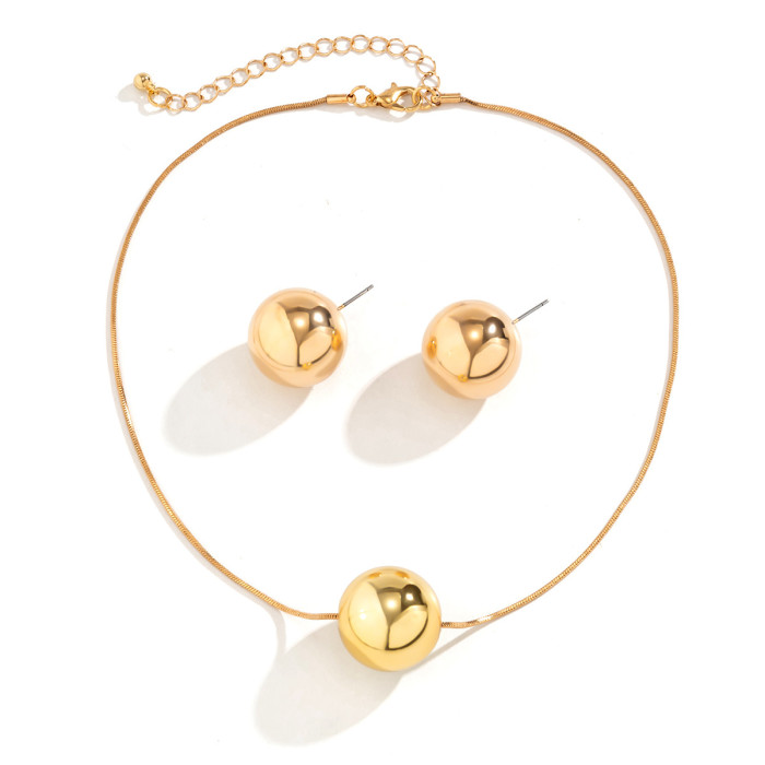 Jewelry Simple Snake Bone Chain Geometric Round Bead Necklace for Women Versatile Niche Punk Sphere Collarbone Chain