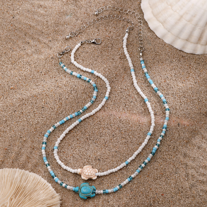 Style Rice Beads Beach Ocean Hot-Selling Accessories Versatile Starfish Necklace Shell Necklace Women's Jewelry