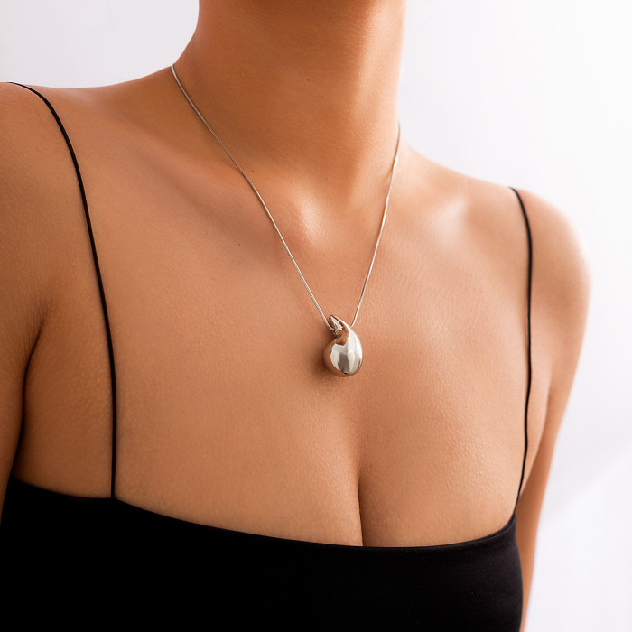 Jewelry Simple Water Drop Pendant Party Punk Necklace Glossy Exaggerated Large Tear Drop Niche Necklace
