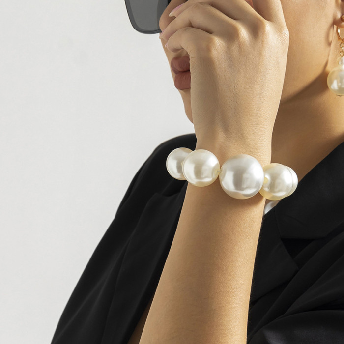 Europe and America Cross Border Ornament Cold Style Vintage Beaded Chain Necklace Ethnic Imitation Pearl Niche Design...