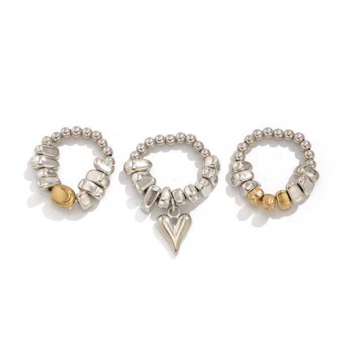 Jewelry Light Luxury Design Heart Pendant Necklace Unique Irregular CCB Beaded Collarbone Chain