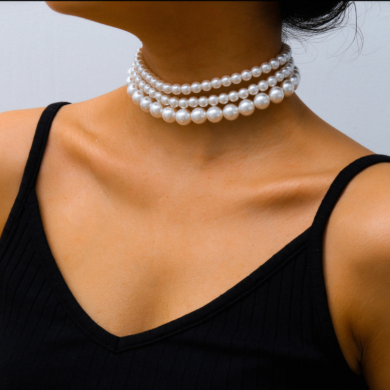European and American Fashion Cross-Border Jewelry Bohemian Style Multi-Layer Necklace Popular Street Style Pearl Necklace