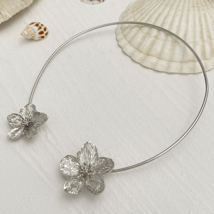 Jewelry Bohemian Vacation Starfish Alloy Choker Creative Personality Three-Dimensional Flower Necklace