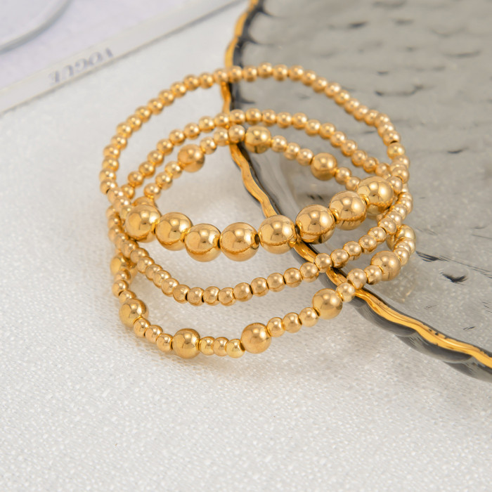 European and American Cross-Border Jewelry Personality Heart Metal Tassel Pendant Bracelet Ins Style Irregular Beaded Hand Accessories