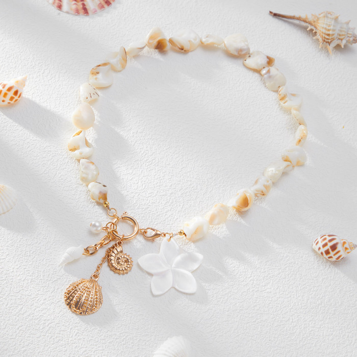 Jewelry Vacation Conch Starfish Alloy Pendant Necklace Casual Beach Shell Collarbone Chain Set