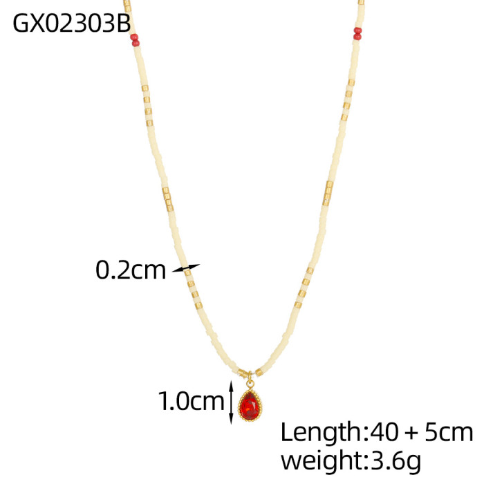 Autumn and Winter New Red Heart Zircon Necklace Exquisite Sparkling Diamond High-end Light Luxury Clavicle Chain Gift