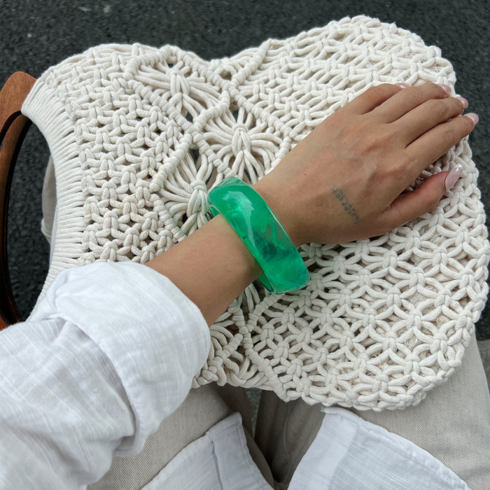 Jewelry Commuting Versatile Irregular Silver Foil Transparent Bracelet INS Fashionable Polygonal Bracelet