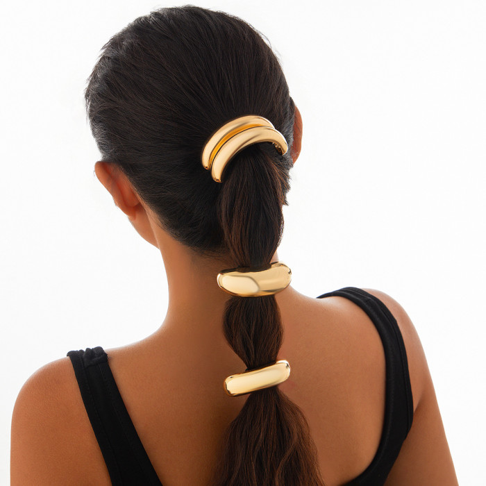 Accessories Personality Retro Double-Layer Curved Elastic Hair Accessories Hairpin Irregular Elegant Hair Tie, Brooches