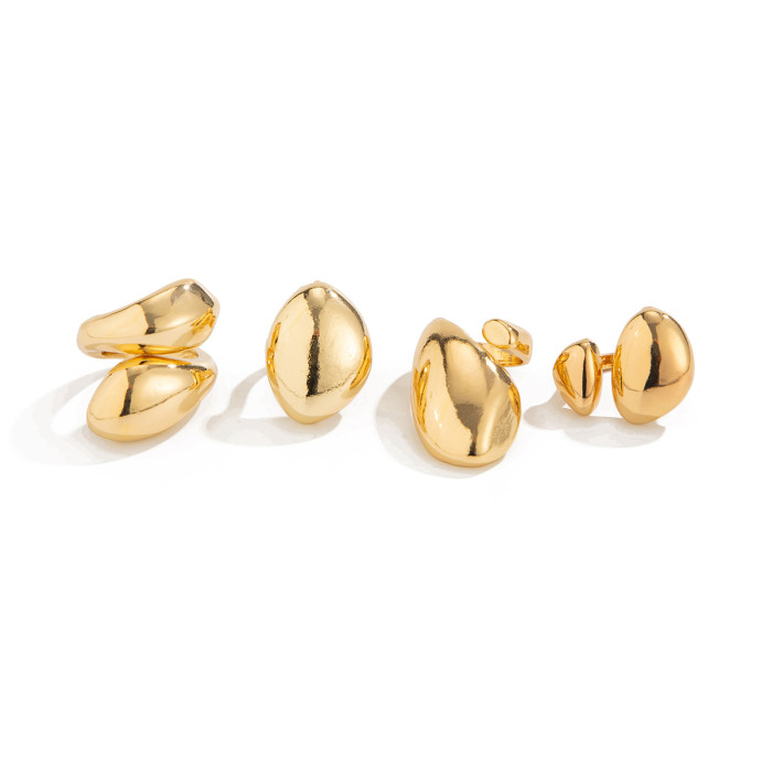 European and American Cross-Border Jewelry Personality Simple Alloy Women's Joint Ring Smooth Twisted Trendy Women's Set Ring