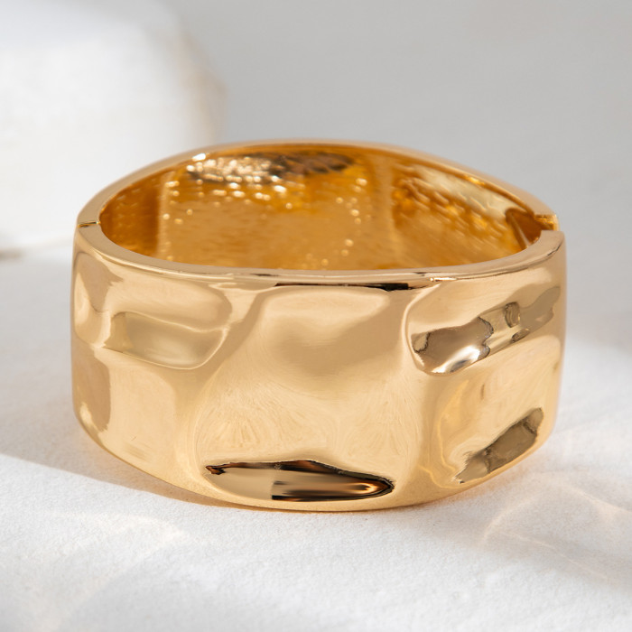 European and American Cross-Border INS Style Liquid Metal Wrinkle Bracelet Fashion Texture Smooth Spring Bracelet for Women