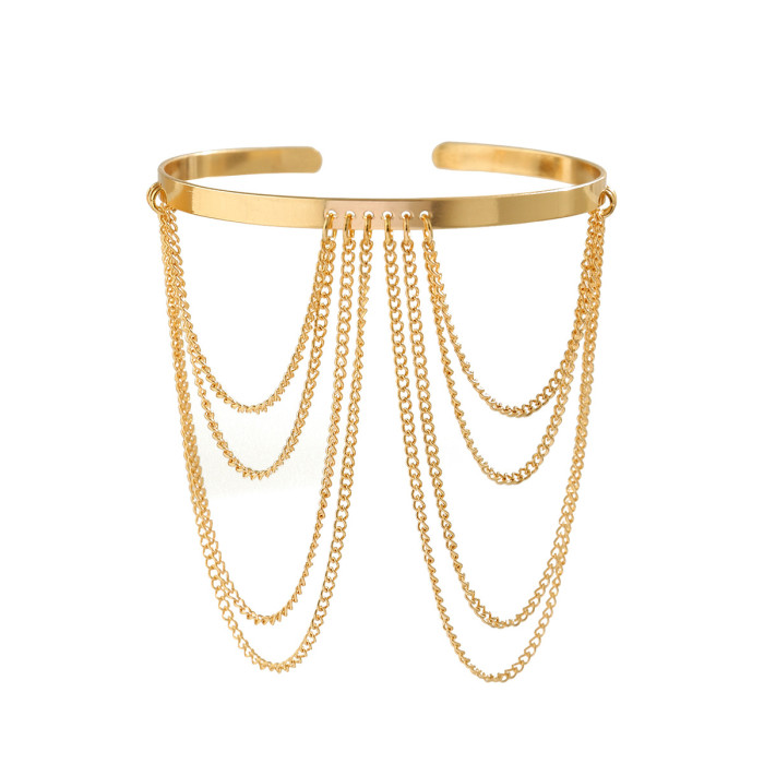 European and American Cross-Border Jewelry Punk Style Chain Arm Bracelet Ethnic Arm Chain Adjustable Open Joint Arm Chain