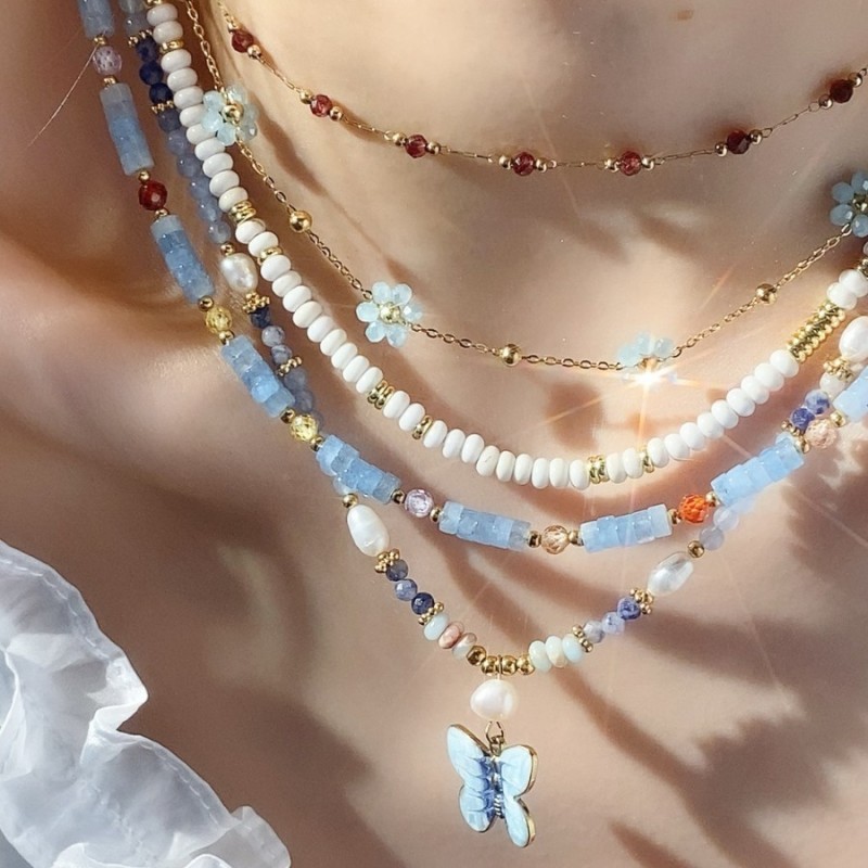 European and American Cross-Border Stainless Steel Necklace Accessories High-End Bohemian Collarbone Chain Vacation Stainless Steel Jewelry