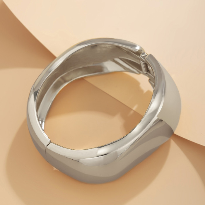Jewelry Simple Geometric Alloy Bracelet Set Irregular Line Smooth Spring Bracelet