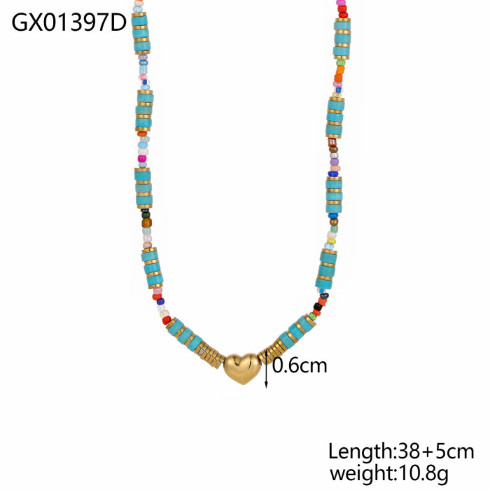 Fashion New Tassel Heart Luxury Gold Non-Fading New Women's Collarbone Chain Elegant Necklace Jewelry Wholesale