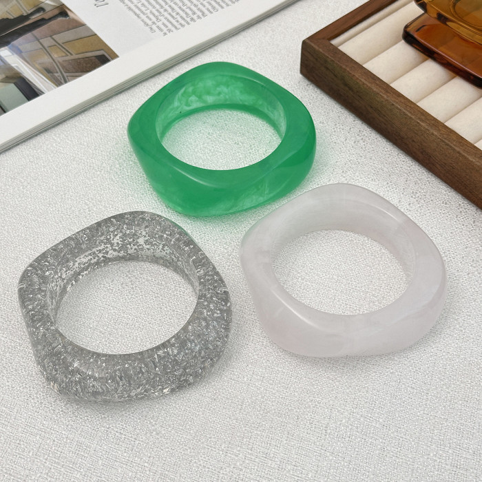 Jewelry Commuting Versatile Irregular Silver Foil Transparent Bracelet INS Fashionable Polygonal Bracelet