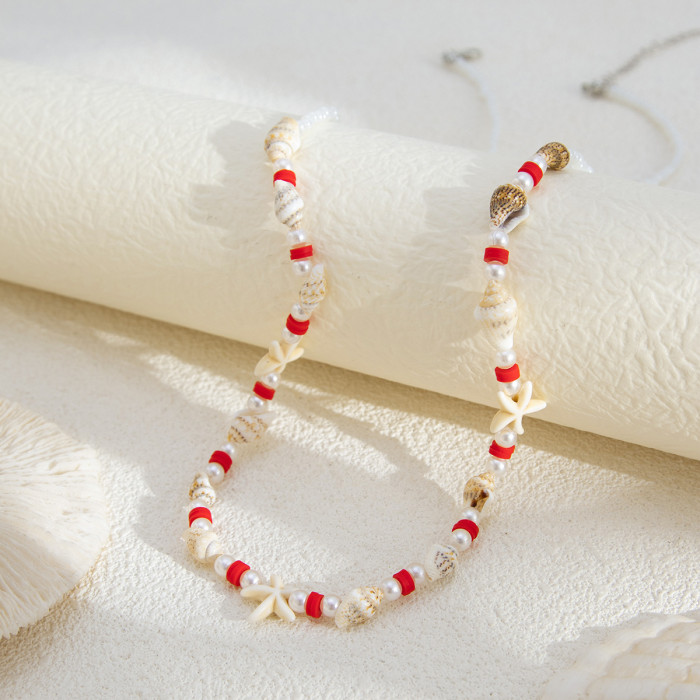 Jewelry Beach Bikini Pearl Conch Waist Chain Sexy Acrylic Rice Bead Body Chain, Necklaces