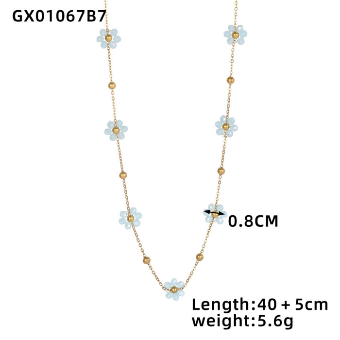 Stainless Steel Necklace Accessories High-End Bohemian Collarbone Chain Vacation Stainless Steel Jewelry