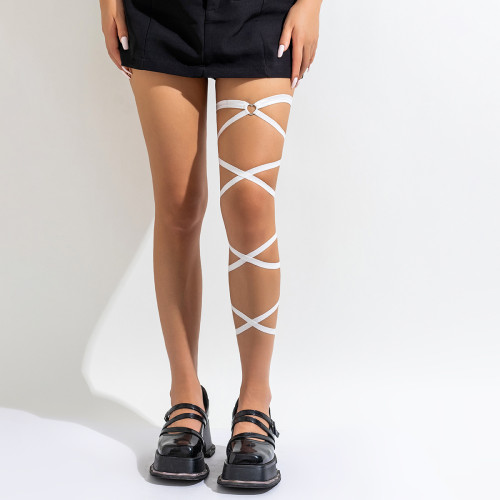 European and American Cross-Border Jewelry Sweet Cool Cross Heart Leg Chain Hot Girl Harajuku Style Elastic Tie Leg Chain