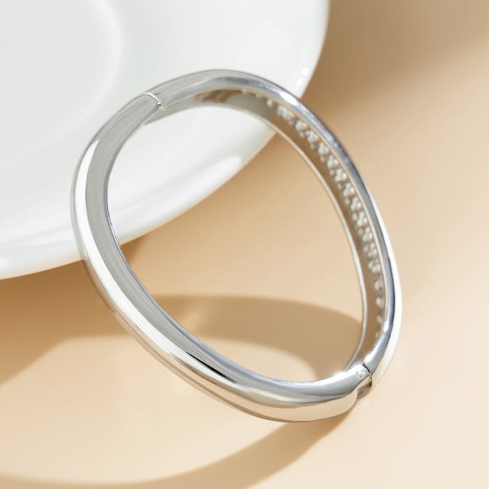 European and American Cross-Border Jewelry Design Exaggerated Smooth High-End Square Notch Irregular Bracelet