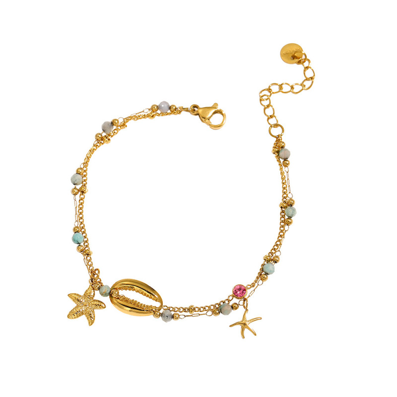 Cross-Border Fashion Bohemian Style Blue Turquoise Necklace Vintage Beaded Women's Necklace Bracelet Light Luxury High-End Feel