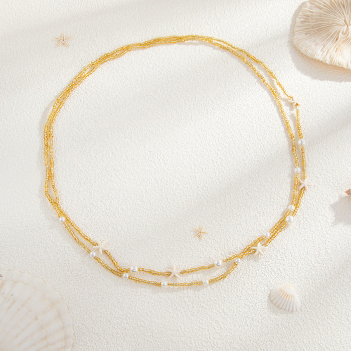 European and American Cross-Border Beach Style Colorful Beaded Small Butterfly Waist Chain Sexy Simple Elastic Beaded Set Body Chain