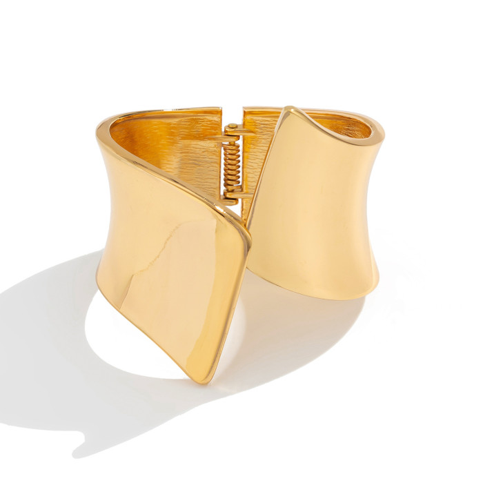 Jewelry Fashionable Irregular Open Bracelet Simple Cut Edge Alloy Bracelet Set