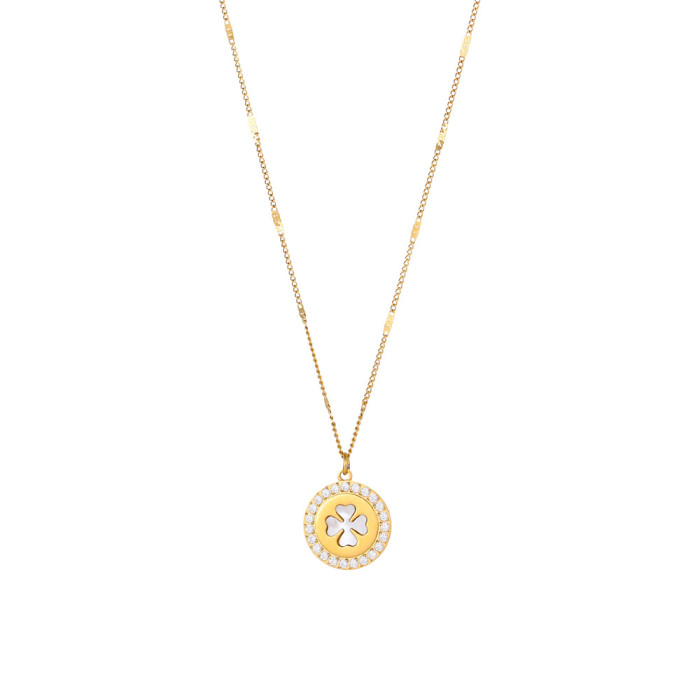 New Trendy Personality Stainless Steel Blue Eye Necklace for Women High-end Feel Hot-selling Jewelry Wholesale