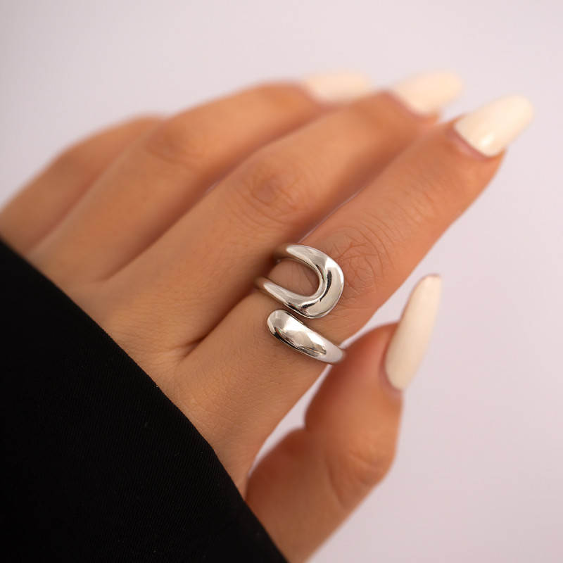 European and American Cross-Border Jewelry Hip-Hop Simple Hug Metal Ring Personality Future Style Geometric Open Wholesale Ring for Women