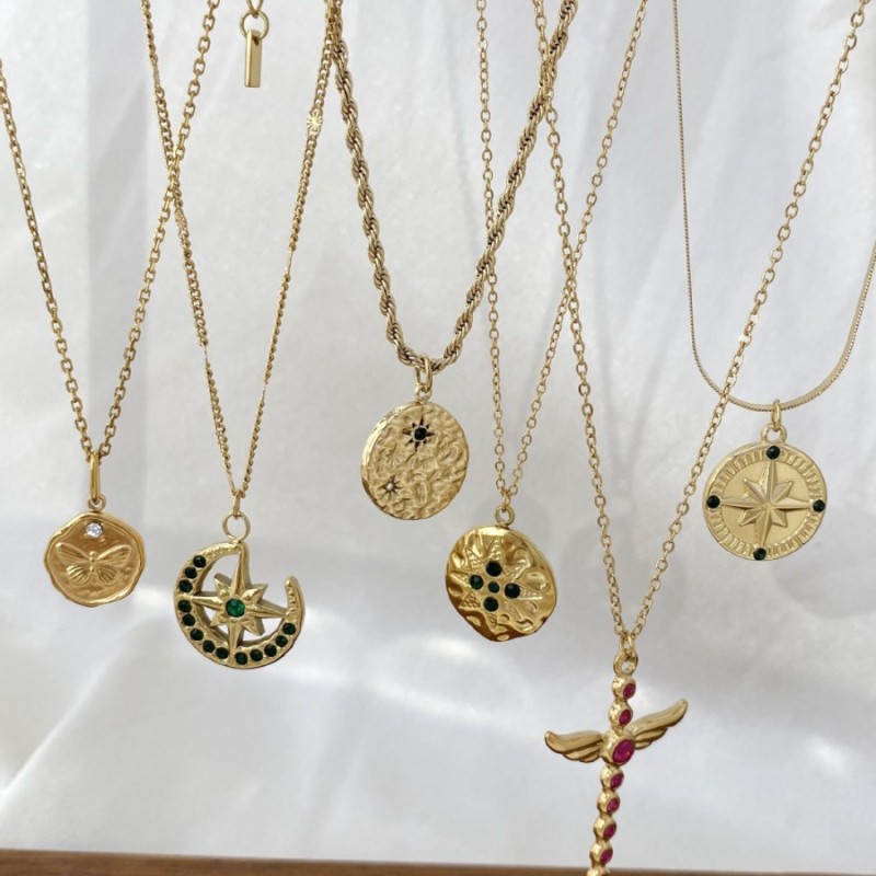 European and American Cross-Border Creative Fashion Chain Necklace Jewelry for Women, High-End Simple Personality Multi-Layer Stacked Collarbone Chain