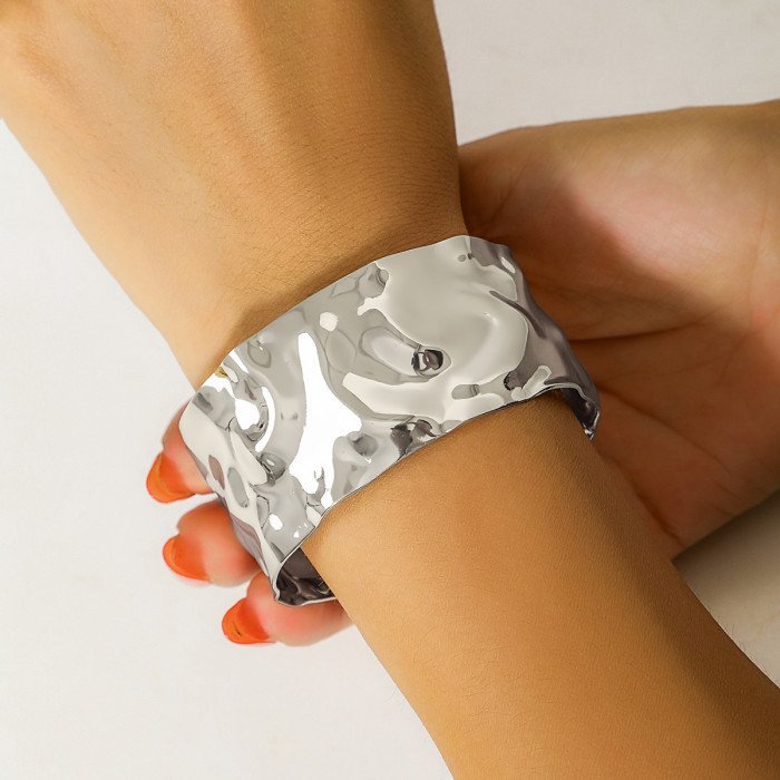 Jewelry Exaggerated Foreign Trade Wide-Band Fashion Distressed Bracelet Open Metal Style Punk Personality Hand Jewelry