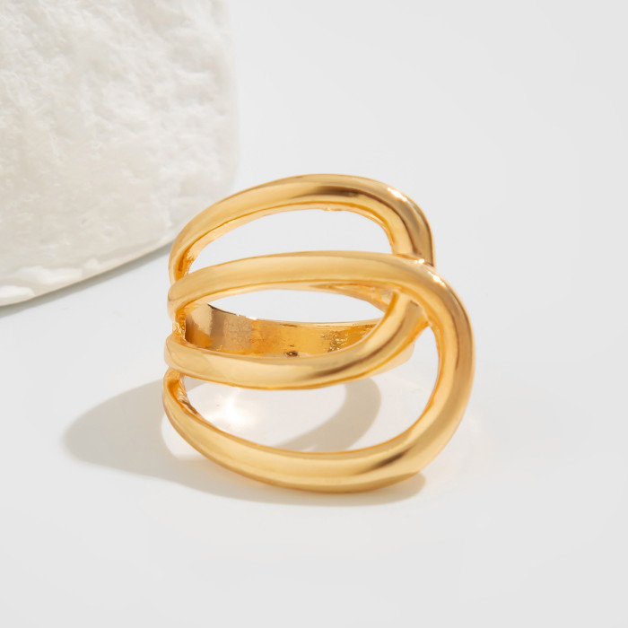 European and American Cross-Border Jewelry Fashionable Oval Arc Bracelet Irregular Alloy Smooth Bracelet Set