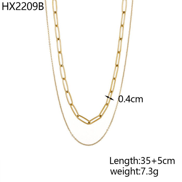 Titanium Steel Necklace Layered Necklace High-end Fashion Minimalist Collarbone Chain Necklace for Women