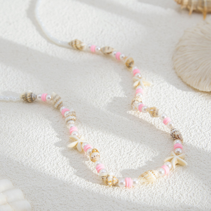 Jewelry Beach Bikini Pearl Conch Waist Chain Sexy Acrylic Rice Bead Body Chain, Necklaces