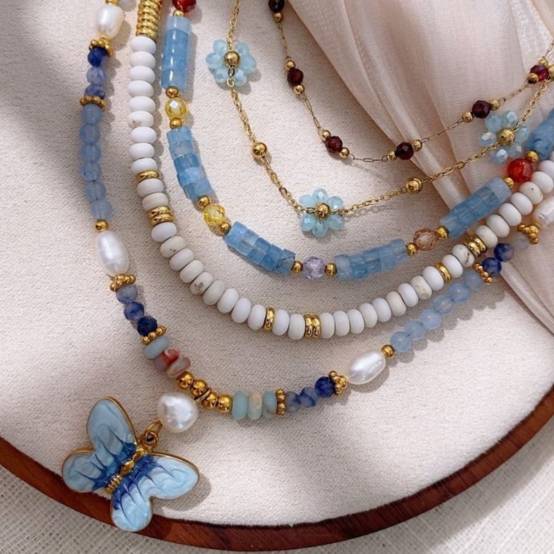 European and American Cross-Border Stainless Steel Necklace Accessories High-End Bohemian Collarbone Chain Vacation Stainless Steel Jewelry