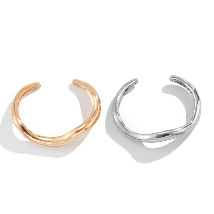 Jewelry INS Style Foldable Circular Versatile Bracelet Wide Smooth Irregular Alloy Bracelet
