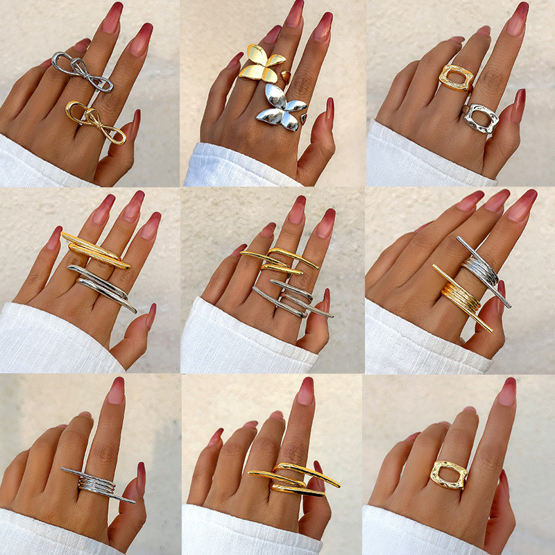 European and American Cross-Border Jewelry Butterfly Knuckle Ring for Women Ins Simple Exaggerated French Creative Ring