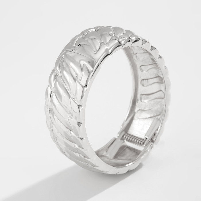 European and American Cross-Border Jewelry Fashion Irregular Alloy Bracelet High-End Wrinkled Wide Bracelet Set