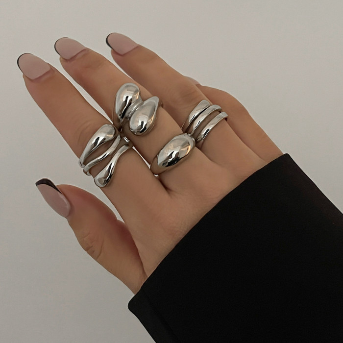 European and American Cross-Border Exaggerated Metal Wide Spring Bracelet Punk Style Vertical Pattern Bracelet for Women