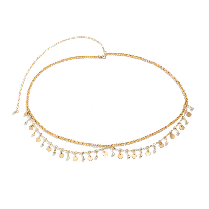 Europe and America Cross Border Ornament Bikini Rhinestone Chain Waist Decorations Multi-Layer Body Chains Butterfly Metal Tassels Waist Chain Women