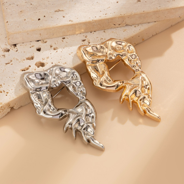 European and American Cross-Border Accessories Fashionable Hollow Alloy Brooch Irregular Suit Coat Pin Set