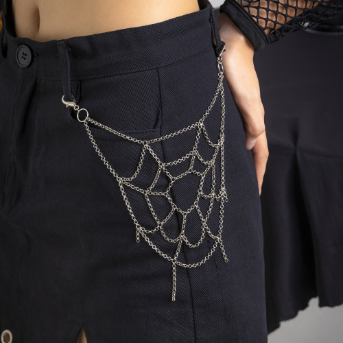 European and American Cross-Border Accessories Sweet Cool Hip-Hop Punk Spider Web Pants Chain Gothic Dark Chain Body Chain Clothing Accessories