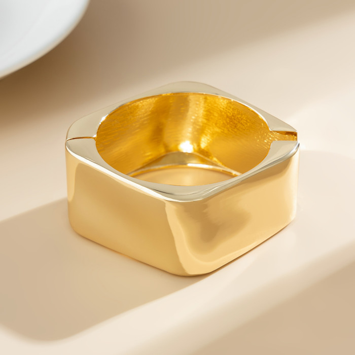Jewelry Exaggerated Wind Rhombus Alloy Geometric Bracelet Personality Simple Concave Convex Ring