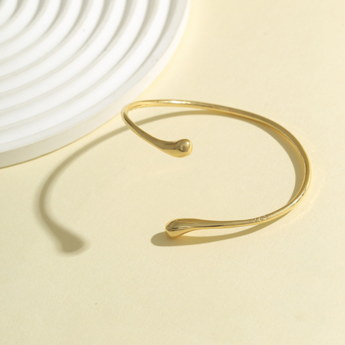 European and American Design Lava Opening Arm Chain Fashion Armband Liquid Wind Simple Bracelet Water Drop Metal Bracelet Women