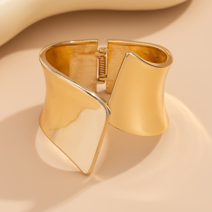 Jewelry Fashionable Irregular Open Bracelet Simple Cut Edge Alloy Bracelet Set