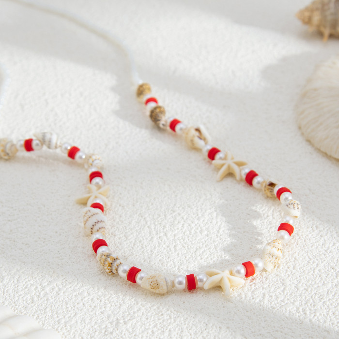 Jewelry Beach Bikini Pearl Conch Waist Chain Sexy Acrylic Rice Bead Body Chain, Necklaces