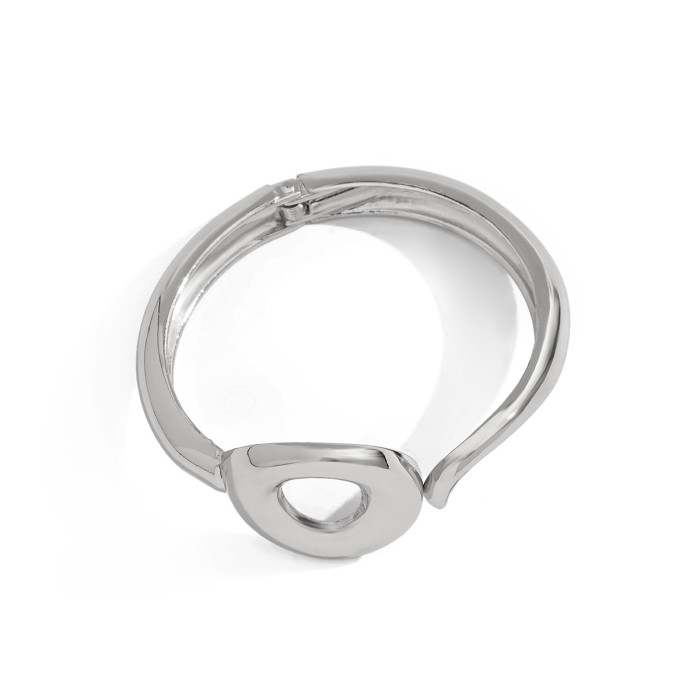 European and American Cross-Border Jewelry Heavy Craft Design Asymmetric Smooth Bracelet Water Drop Alloy Bracelet Set
