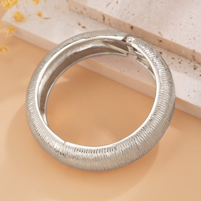 European and American Cross-Border Jewelry INS Style Irregular Alloy Bracelet Design Texture Bracelet Set Wide Version